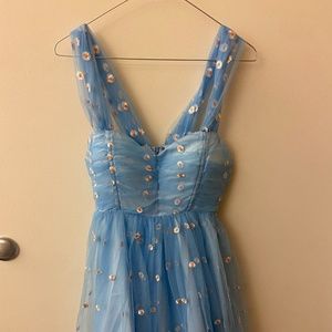 Unique Vintage Blue Floral Dress NWOT